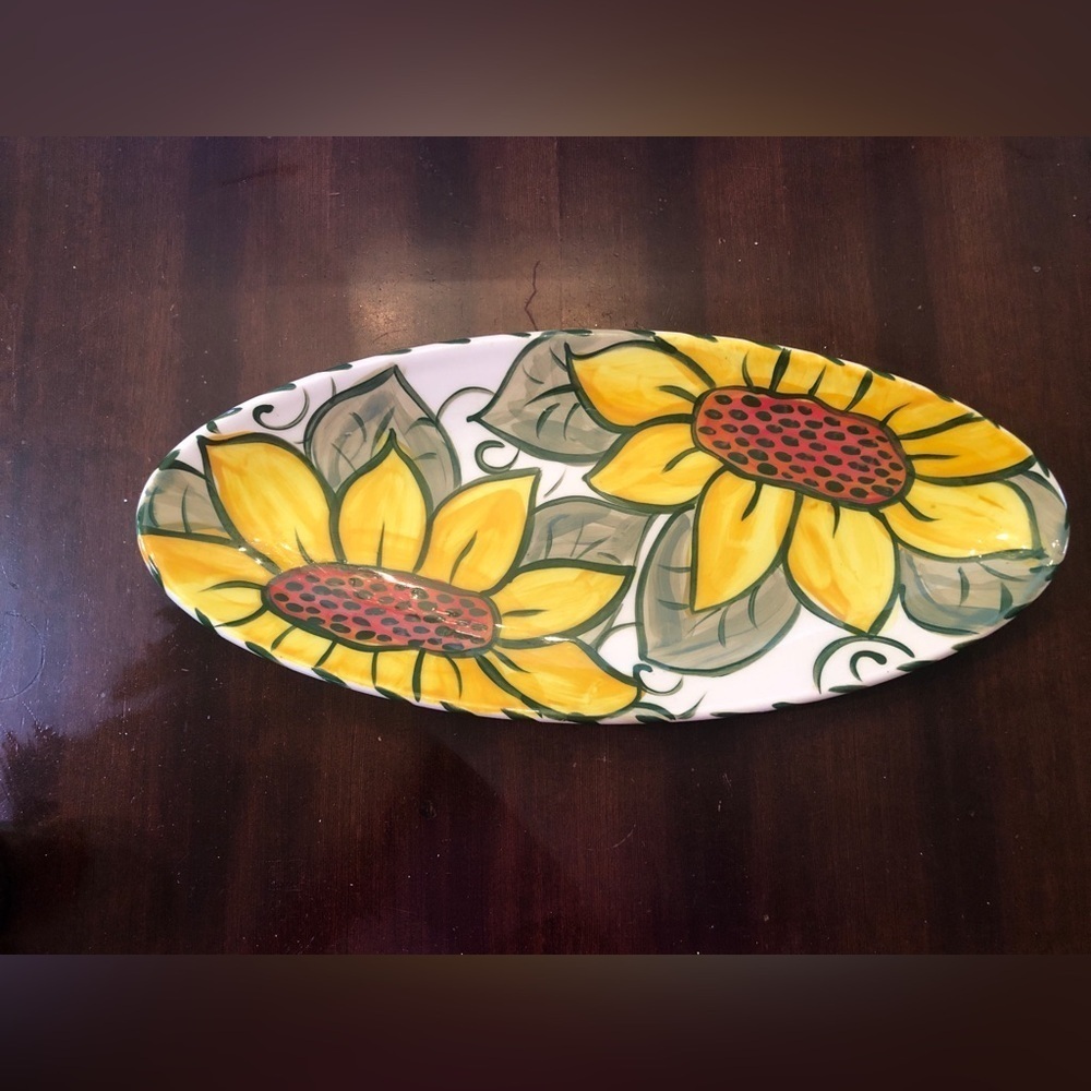 Sunflower Platter. 21” x 9” Made in BC.
